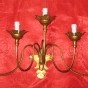 290 - Applique a cesto - foglia oro, con pendagli in legno - 5 punti luce 95x40 p.37